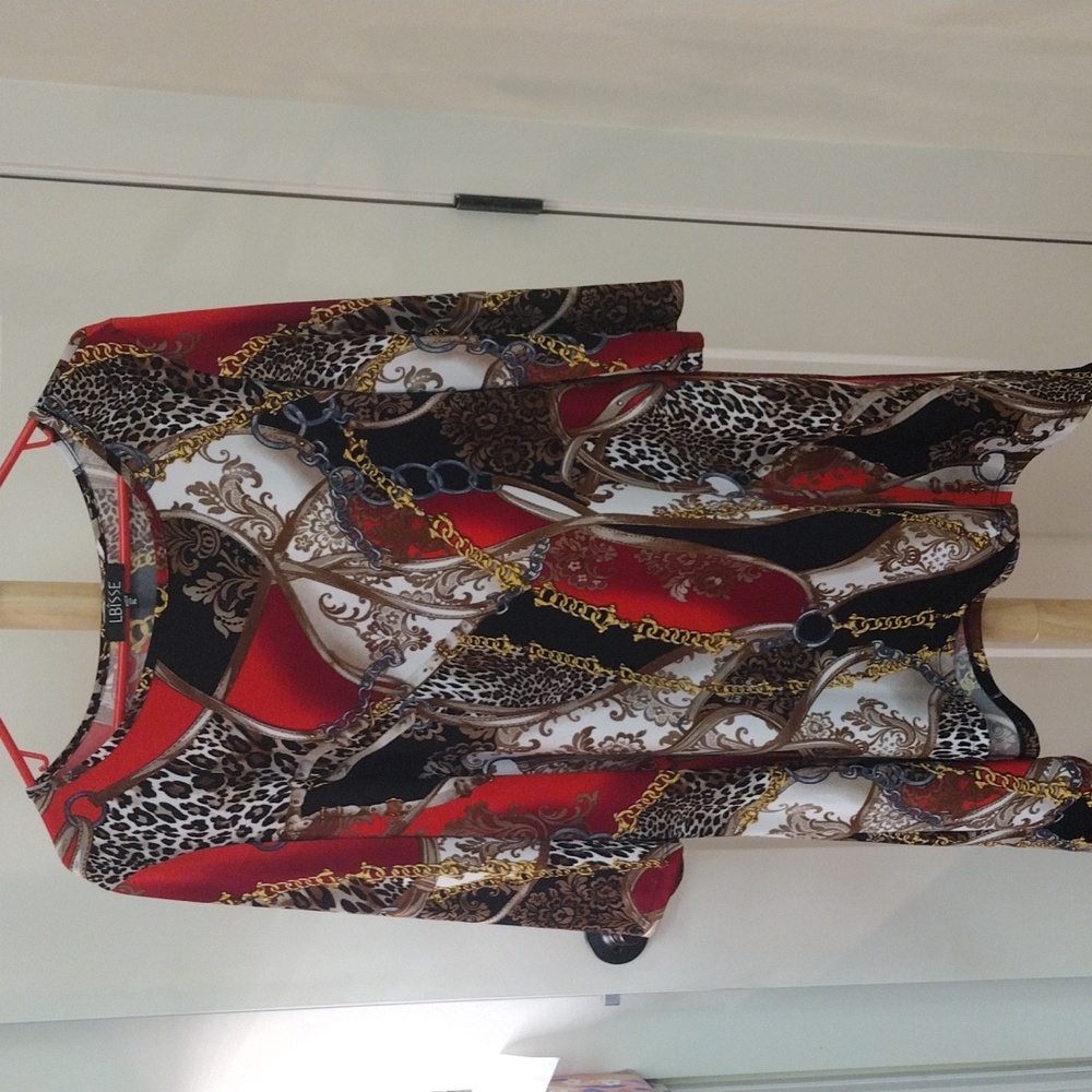 Leopard, Chain link and Floral Print Jersey Tunic